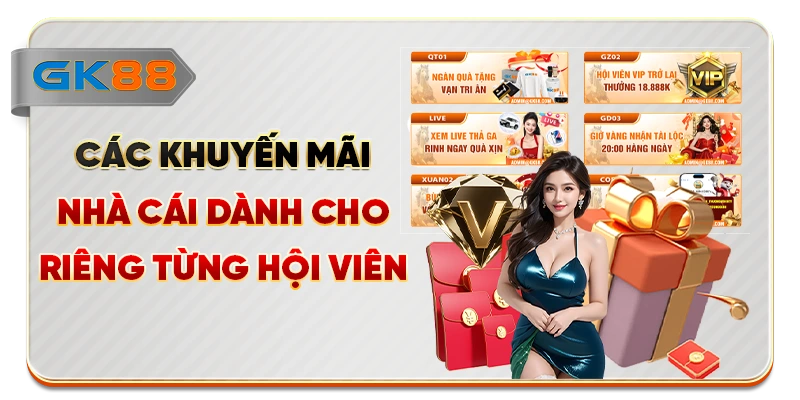 Các khuyến mãi nhà cái dành cho riêng từng hội viên